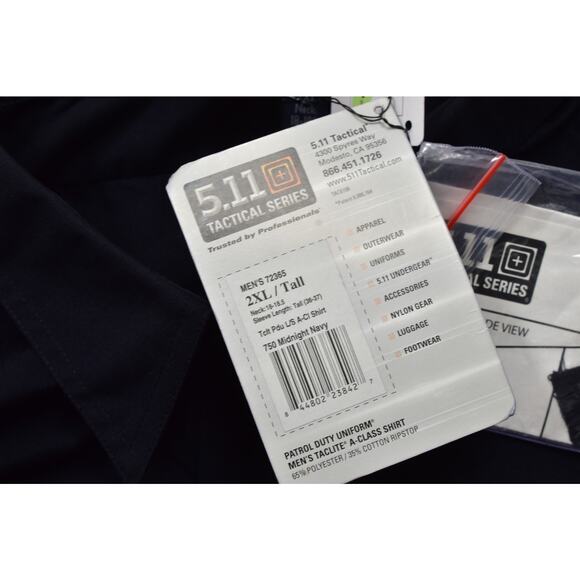 NEW 5.11 Tactical Series Men's Patrol Duty Uniform Shirt Navy Blue Size 2XLT - Picture 6 of 8